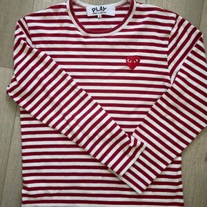 Play white and red stripes long sleeve